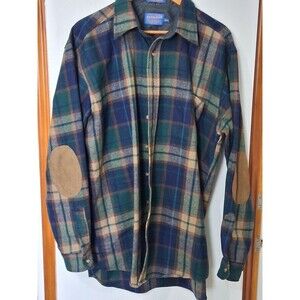 Vintage Pendleton 100% Wool Plaid Shirt Mens Large Long Sleeve Made In USA